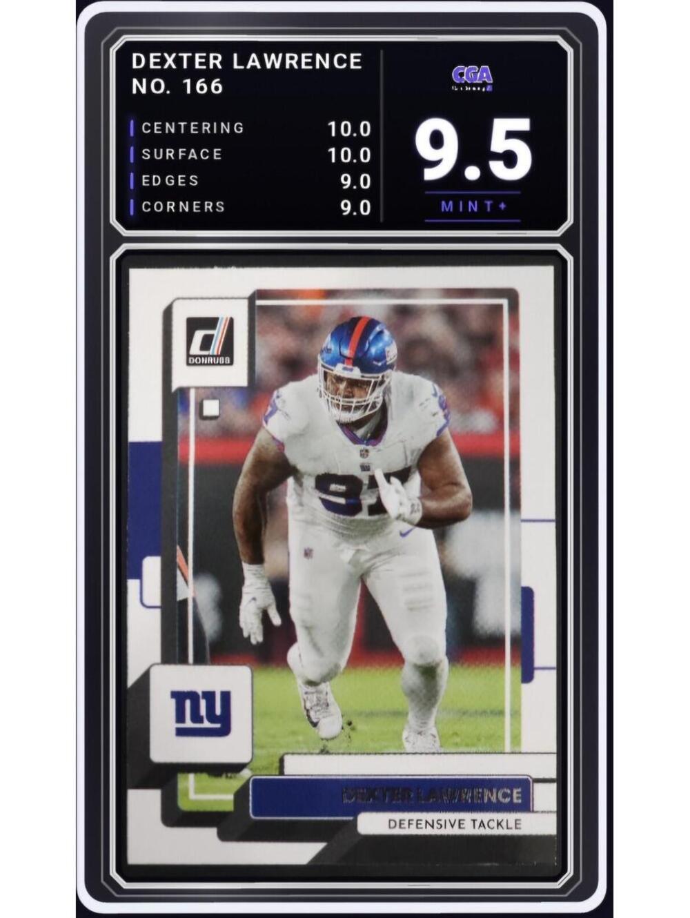 2022 Panini Donruss #166 Dexter Lawrence New York Giants - CGA 9.5 Digital Grade